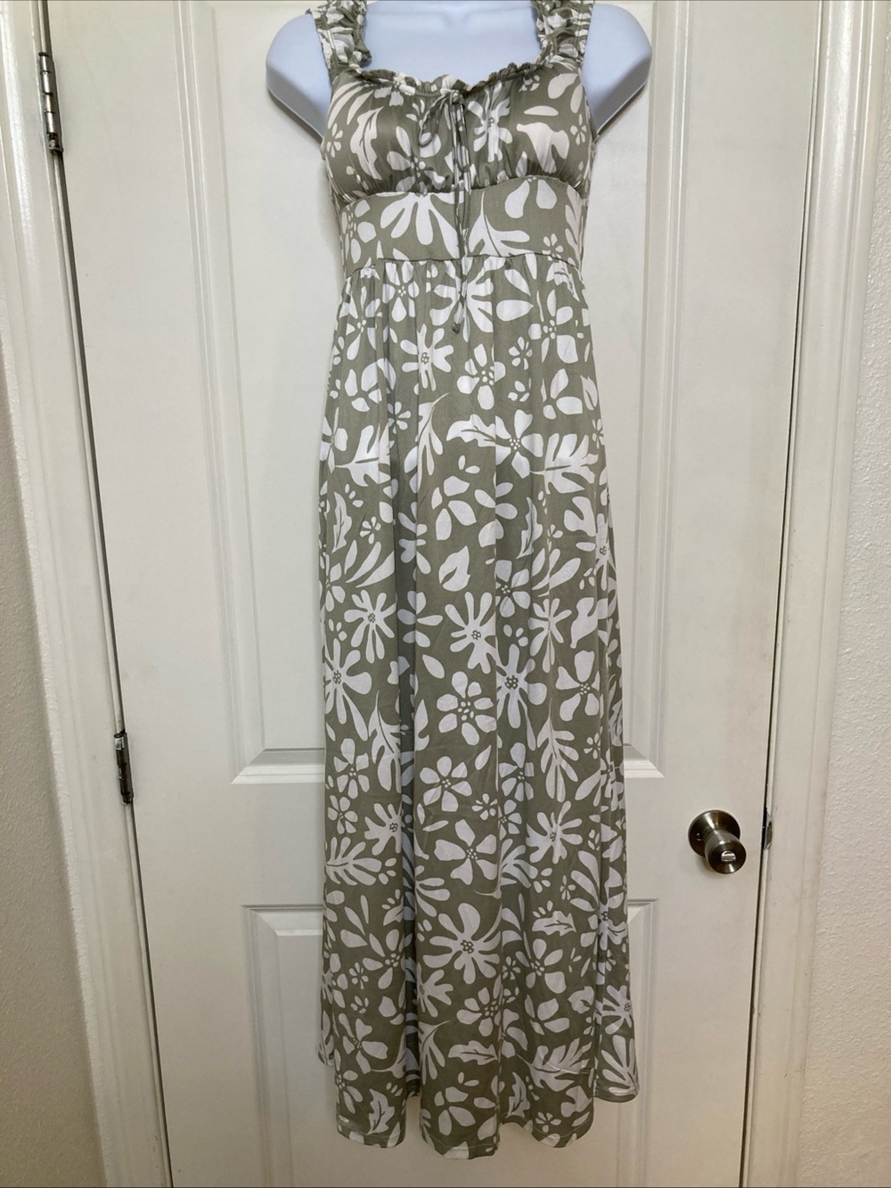 Derek Heart Womens Y2K Milkmaid Midi Dress Sz S Forest Fairy Cottagecore Ruffles